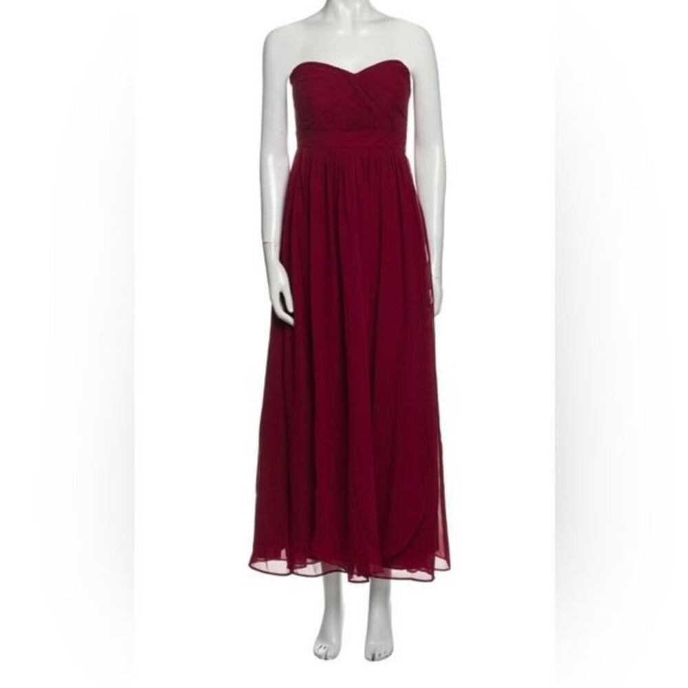 Jenny Yoo midi maroon evening dress NWOT